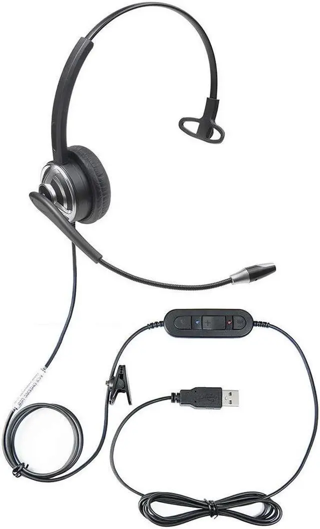 Main image of ECS WordCommander USB Voice Recognition Headset, Single Ear, Noise-Cancelling Boom Mic, Premium in-Line Sound Card, Pro-Flex Wire, Ideal for Voice-to-Text, Superior Audio Quality, Comfortable Fit