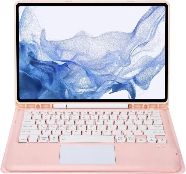 Alt view image 4 of 5 - AnMengXinLing Keyboard Case for Samsung Tab S9 (SM- X710/716B/718U) - Touchpad Detachable Keyboard with S Pen Holder Cover for 11-Inch Galaxy Tab S9 2023 Tablet (Pink)