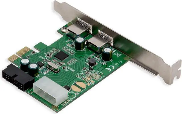 Alt view image 4 of 5 - Syba 2 External USB 3.0 Port and 19 Pin Internal Header PCIe 2.0 x1 - 4 Port USB 3.0 PCI-Express x1 Renesas D720201 Chipset Molex Power Input