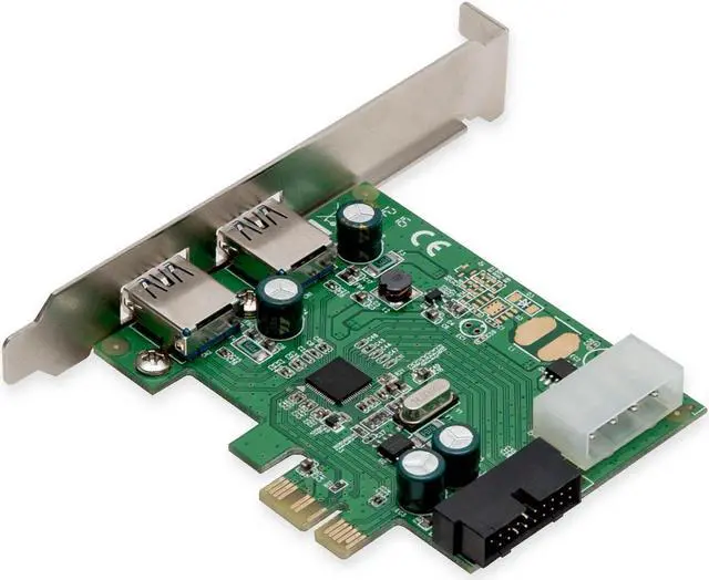 Alt view image 5 of 5 - Syba 2 External USB 3.0 Port and 19 Pin Internal Header PCIe 2.0 x1 - 4 Port USB 3.0 PCI-Express x1 Renesas D720201 Chipset Molex Power Input