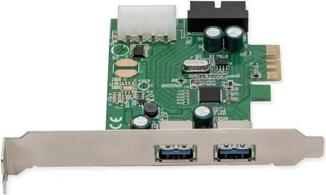 Alt view image 2 of 5 - Syba 2 External USB 3.0 Port and 19 Pin Internal Header PCIe 2.0 x1 - 4 Port USB 3.0 PCI-Express x1 Renesas D720201 Chipset Molex Power Input