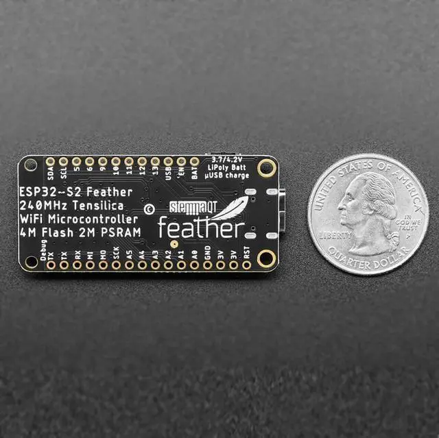 Alt view image 5 of 5 - ESP32-S2 Feather - 2 MB PSRAM and Stemma QT/Qwiic Adafruit 5000