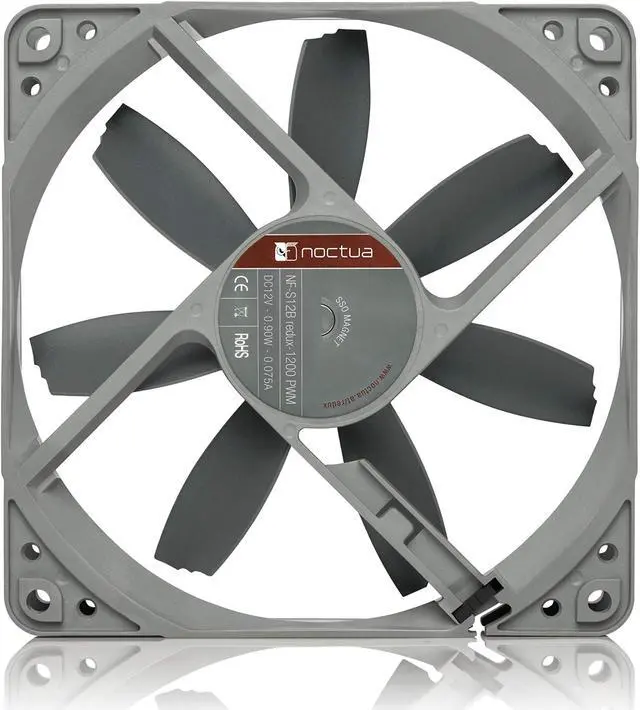 Alt view image 3 of 5 - Noctua NF-S12B redux-1200 PWM, High Performance Cooling Fan, 4-Pin, 1200 RPM (120mm, Grey)