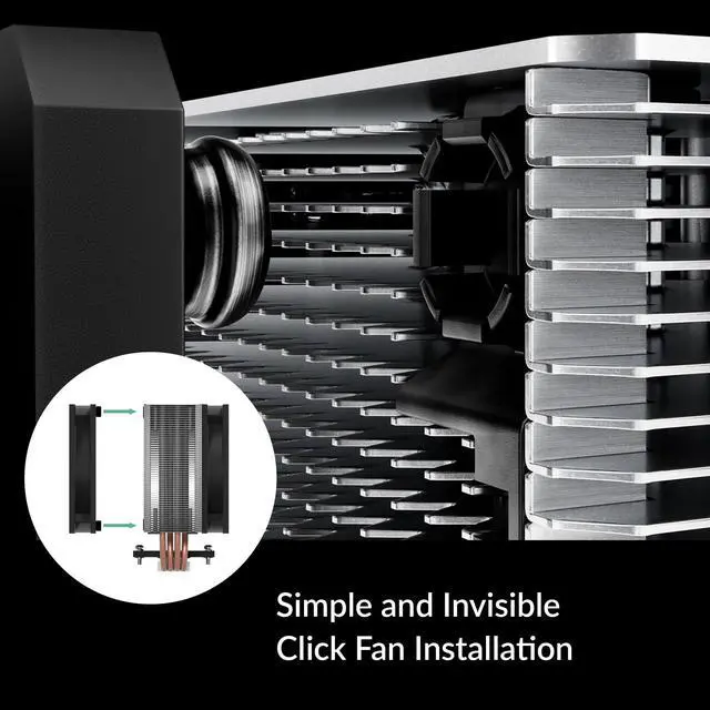 Alt view image 3 of 5 - ARCTIC Freezer 36 CO- Single-Tower CPU Cooler with Push-Pull, Two Pressure-optimised 120 mm P Fans, Fluid Dynamic Bearing, 200-1800 RPM, 4 heatpipes, incl. MX-6 Thermal Compound