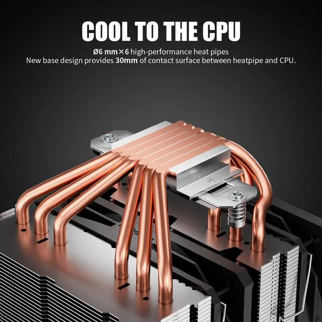 Alt view image 2 of 5 - upHere CPU Air Cooler with 6 Heat Pipes,Dual 120mm Fan CPU Cooler 1600rmp,CPU Air Cooler AMD AM5/AM4/AM3 Series,CPU Air Cooler Compatible with Intel LGA 1851/1700/1150/1155/1156/2011/2066(X79/X99)