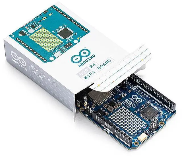 Alt view image 4 of 5 - Arduino UNO R4 WiFi [ABX00087]  Renesas RA4M1 + ESP32-S3, Wi-Fi, Bluetooth, USB-C, CAN, 12-bit DAC, OP AMP, Qwiic Connector, 12x8 LED Matrix for Advanced IoT & Embedded Projects
