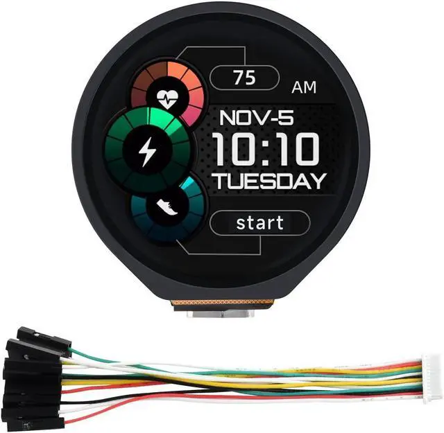 Main image of waveshare RP2040 MCU Board with 1.28inch Round Touch LCD 240×240 Pixels 65K RGB Color IPS Display, Based on Raspberry Pi RP2040, Onboard Compact Size, Accelerometer and Gyroscope Sensor