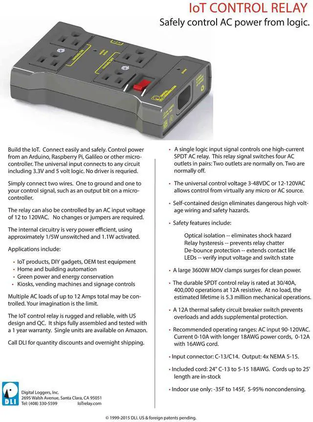 Alt view image 5 of 5 - Iot Relay - Enclosed High-power Power Relay for Arduino, Raspberry Pi, PIC or Wifi, Relay Shield, Automatic