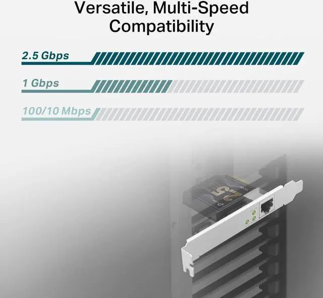 Alt view image 3 of 5 - TP-Link 2.5GB PCIe Network Card (TX201) - PCIe to 2.5 Gigabit Ethernet Network Adapter, Supports Windows 11/10/8.1/8/7, Win Server 2022/2019/2016, Linux
