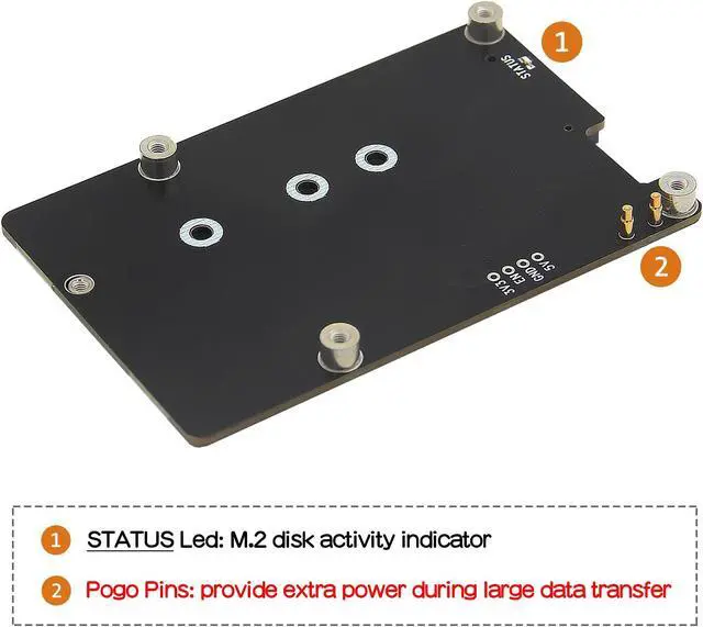 Alt view image 3 of 5 - Geekworm X1002 PCIe M.2 NVMe SSD PIP PCIe Peripheral Board with PD27W Power Supply for Raspberry Pi 5