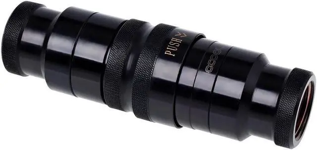 Main image of Alphacool 17370 Eiszapfen HF Quick Release Connector kit G3/8 Inner Thread with reducing Nipple G1/4 - deep Black Water Cooling Fittings