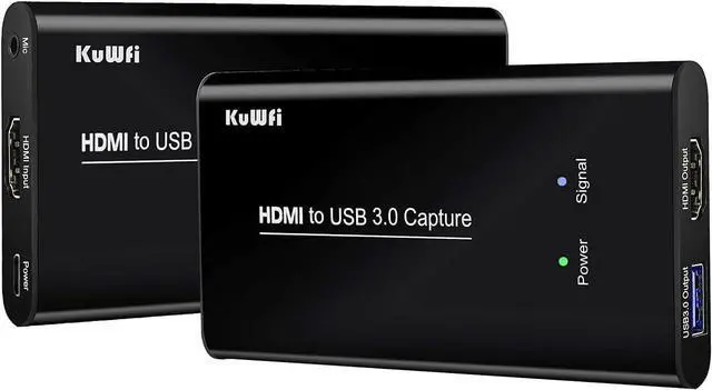 Main image of KuWFi USB 3.0 HDMI Video Audio Capture Card Device, Full HD 1080P for All HDMI Devices Such as Game Recording, Live Streaming Broadcasting with MIC Input