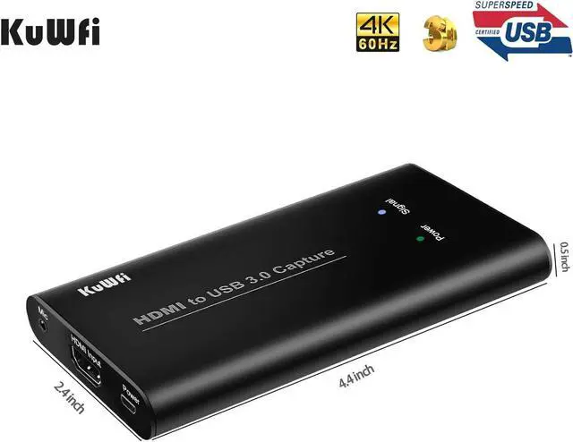 Alt view image 2 of 5 - KuWFi USB 3.0 HDMI Video Audio Capture Card Device, Full HD 1080P for All HDMI Devices Such as Game Recording, Live Streaming Broadcasting with MIC Input