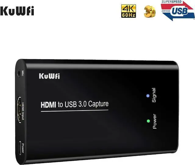 Alt view image 4 of 5 - KuWFi USB 3.0 HDMI Video Audio Capture Card Device, Full HD 1080P for All HDMI Devices Such as Game Recording, Live Streaming Broadcasting with MIC Input
