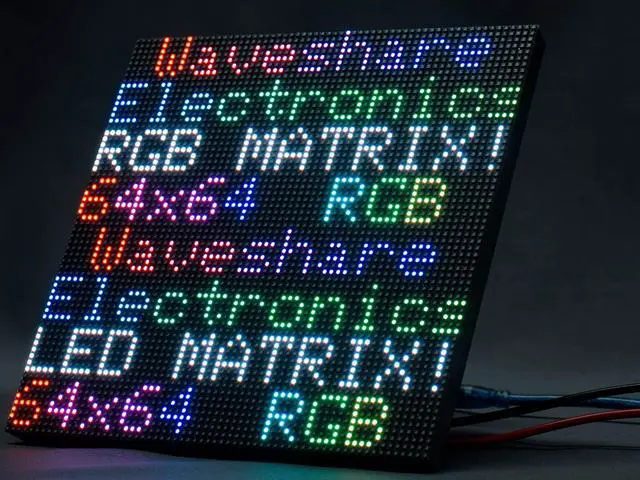 Main image of waveshare 64x64 4096 Pixels RGB Full-Color LED Matrix Panel 3mm Pitch Displaying Text/Colorful Image/Animation Adjustable Brightness Chainable Design,Compatible with Arduino/Raspberry Pi