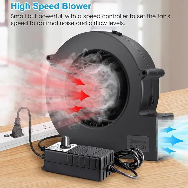 Alt view image 2 of 5 - GDSTIME 140mm x 40mm Variable Speed Blower Fan, 110V 120V 220V AC Powered 5.5 inch Squirrel Cage Radial Centrifugal Fan with 5 to 12v DC Speed Control Dual Ball Bearing High Speed