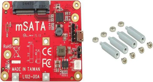 Alt view image 5 of 5 - Ableconn PIUSB2MSA USB to mSATA Converter Stackable Expansion Board for Raspberry Pi
