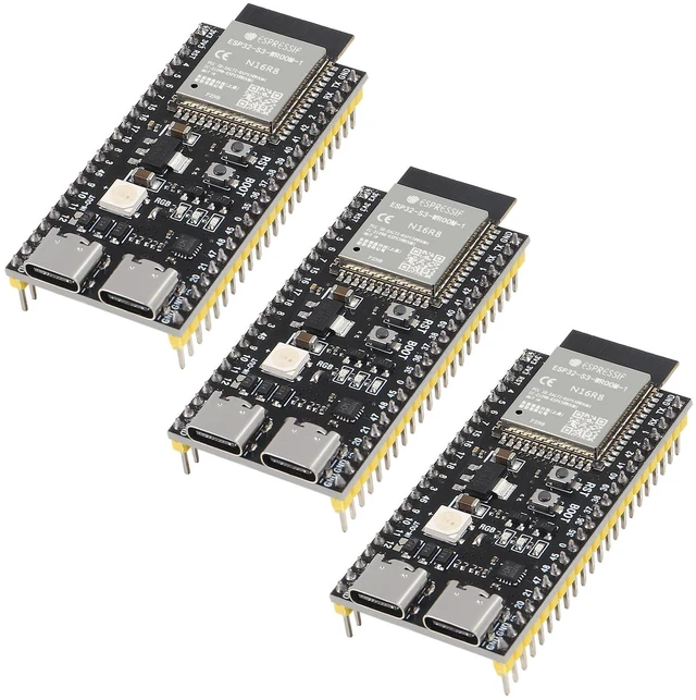 Main image of AITRIP 3PCS ESP32-S3-DevKitC-1-N16R8 ESP32-S3 ESP32 WROOM-1-N16R8 Development Boards 16M External Flash Expansion 8M PSRAM with WiFi, Bluetooth 5.0 for Arduino