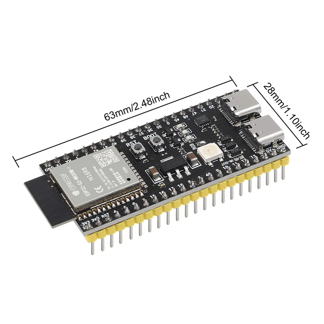 Alt view image 4 of 5 - AITRIP 3PCS ESP32-S3-DevKitC-1-N16R8 ESP32-S3 ESP32 WROOM-1-N16R8 Development Boards 16M External Flash Expansion 8M PSRAM with WiFi, Bluetooth 5.0 for Arduino