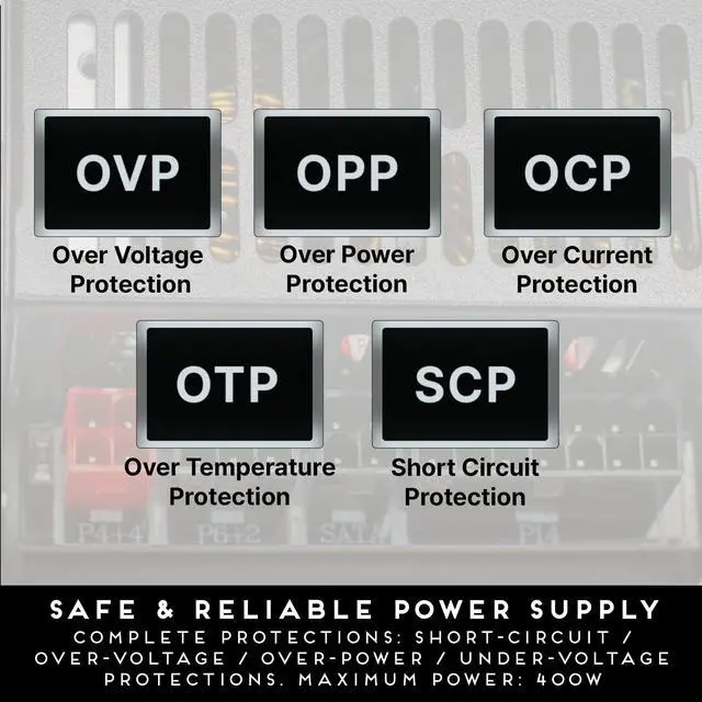 Alt view image 4 of 5 - Apevia ITX-PFC400W Mini ITX/Flex ATX / 1U 400W Fully Modular Power Supply, Full Range Active PFC 90-264V, AC for POS AIO System Desktop Gaming Server Small Form Factor (Flex ITX) Computer PSU