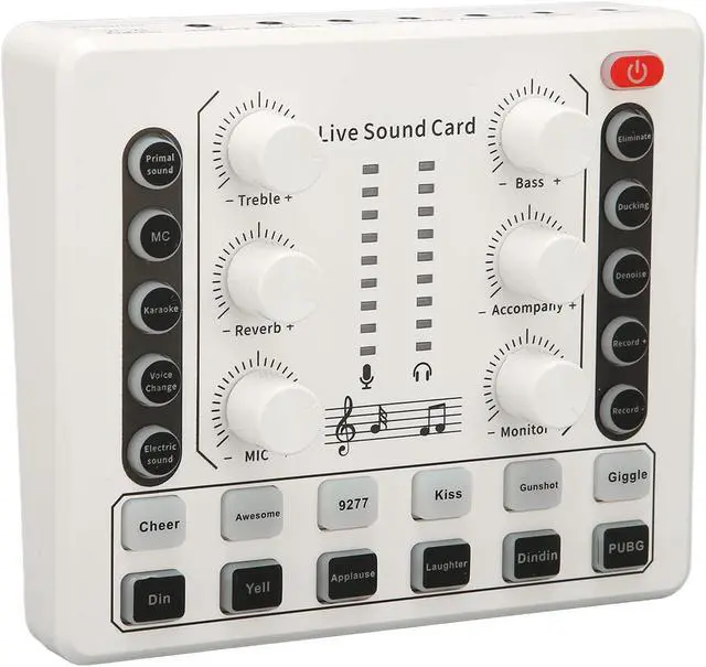 Main image of M8 Podcast Live Sound Card, Multiple Sound Effects Voice Changing Mini Sound Mixer Board for Live Streaming Home KTV Singing