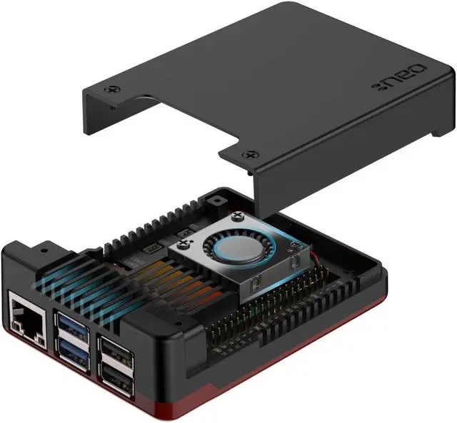 Main image of Argon NEO 5 BRED for Raspberry Pi 5 | Aluminum case with Built-in Fan
