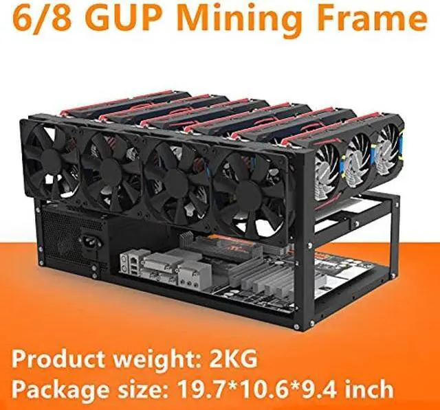 Alt view image 2 of 5 - 8GPU Mining Rig Frame, Steel Open Air Miner Mining Computer Frame Rig Case for Crypto Coin Currency Bitcoin ETH ETC ZEC Mining Accessories Tools - Frame Only, Fans & GPU is not Included