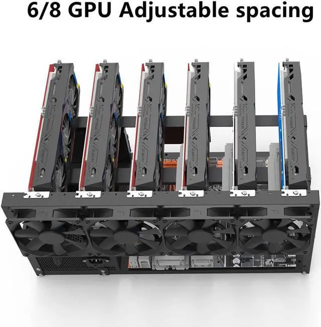 Alt view image 4 of 5 - 8GPU Mining Rig Frame, Steel Open Air Miner Mining Computer Frame Rig Case for Crypto Coin Currency Bitcoin ETH ETC ZEC Mining Accessories Tools - Frame Only, Fans & GPU is not Included