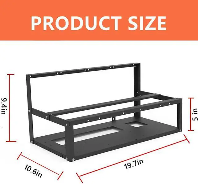 Alt view image 5 of 5 - 8GPU Mining Rig Frame, Steel Open Air Miner Mining Computer Frame Rig Case for Crypto Coin Currency Bitcoin ETH ETC ZEC Mining Accessories Tools - Frame Only, Fans & GPU is not Included