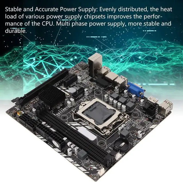 Alt view image 2 of 5 - H61 LGA 1155 Computer Motherboard, Channel DDR3 Gaming Motherboard for Core I3 I5 I7, with SATA2.0, PCIE1X, USB, RJ45, VGA, HDML etc