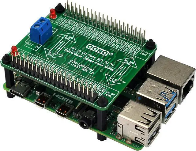 Alt view image 2 of 5 - OONO Raspberry Pi 3.3V to 5V 26 I/O Bidirectional Voltage-Level Shifter Module for Raspberry Pi, Logic Level Converter