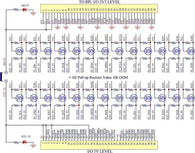 Alt view image 3 of 5 - OONO Raspberry Pi 3.3V to 5V 26 I/O Bidirectional Voltage-Level Shifter Module for Raspberry Pi, Logic Level Converter