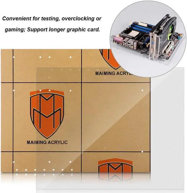 Alt view image 3 of 5 - Acrylic Frame 4mm Transparent Fashion DIY Base Stand Suitable for ATX motherbar,Can accommodate high Performance PC Open Frame
