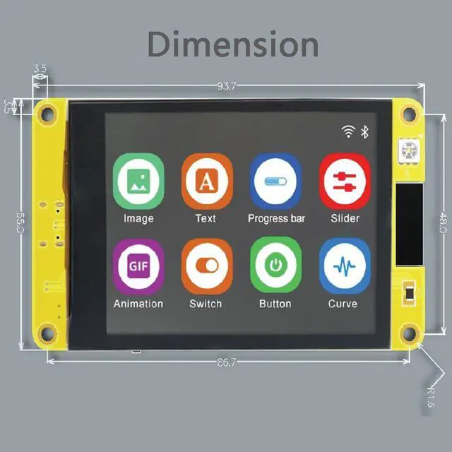 Alt view image 4 of 5 - DIYmalls 3.2" inch ESP32 Display ST7789 IPS TFT LCD Module ESP32-2432S032C-I Capacitive Touch Screen 240x320 ESP-WROOM-32 Development Board for Arduino IDE