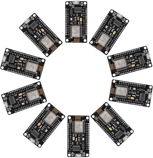 Alt view image 2 of 5 - Dorhea 10PCS ESP8266 WiFi Development Internet Board NodeMCU LUA 4M Flash Serial Wireless Module CH340 Serial WiFi WLAN Communication Compatible with Board IDE/Micropython