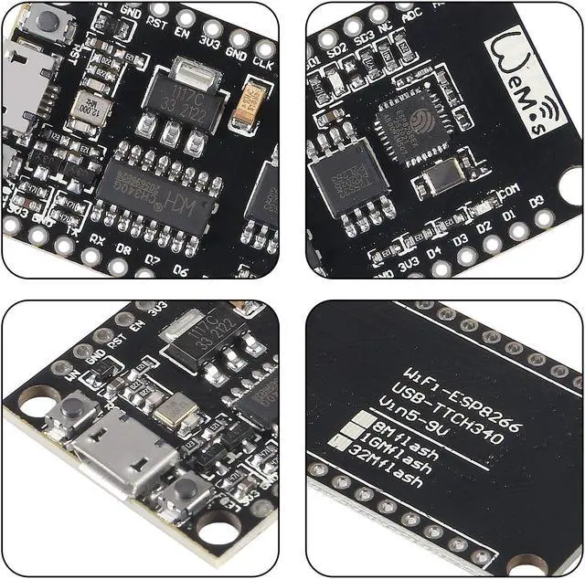 Alt view image 3 of 5 - DORHEA 10Pcs NodeMCU V3 Lua WiFi Module Integration of ESP8266 + Extra Memory 32M Flash, USB Serial Port Converter CH340G Compatible for NodeMCU Board