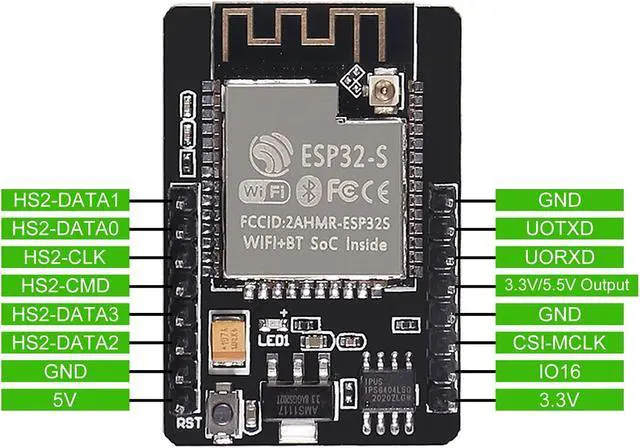 Alt view image 4 of 5 - 5 Set ESP32 Cam WiFi Bluetooth Development Board with OV2640 Camera Module + Micro USB to Serial Port CH340C 4.75V-5.25V Nodemcu for Raspberry Pi