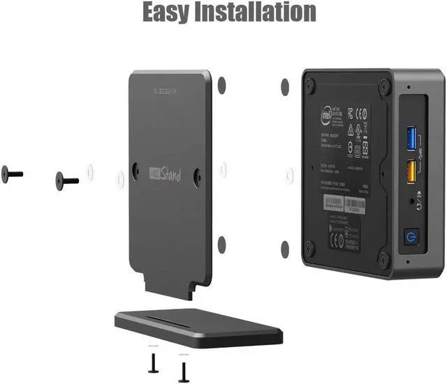 Alt view image 3 of 5 - ElecGear iNUC-K Vertical Stand for Intel NUC Mini PC, Aluminum Cooling Holder Case Desktop VESA Mount Space-Saving Organizer for Thin Edition of Intel NUC 11, 10, 8, 7 and 6 Mainstream Kit