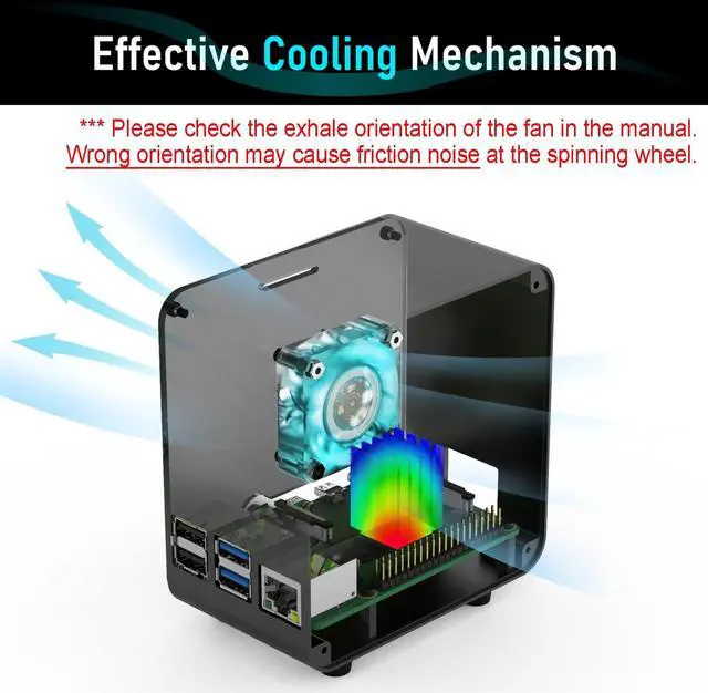 Alt view image 3 of 5 - ElectroCookie Raspberry Pi 3 Case, Aluminum Mini Tower Case with Cooling Fan and Color Changing Ambient Light (Silver & Dark Gray)