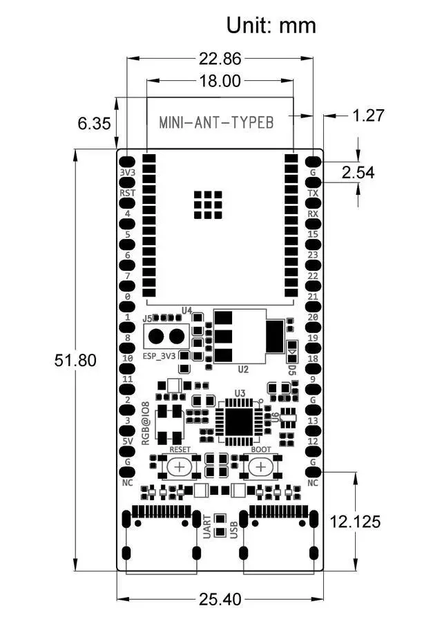 Alt view image 5 of 5 - ESP32-C6-DevKitC-1 N8 Development Board ESP32 C6 32-bit 8MB SPI Flash ESP32-C6-WROOM-1 Module Supports Wi-Fi BLE Zigbee3.0 Thread1.3