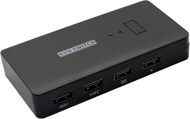 Alt view image 2 of 5 - KVM Switch 2 Port,VGA 2 in 1 Out Switch Selector,VGA Video Sharing Adapter Manual Switcher with 4 USB Hub,1920 x 1440 Resolution,for 2PC,Monitor,Printer,Keyboard,Mouse Control