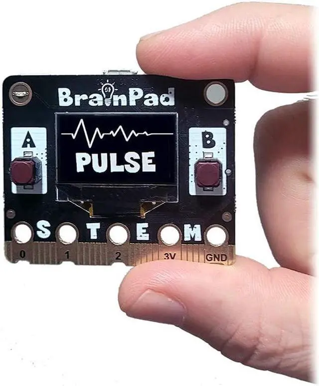Main image of BrainPad Pulse a MakeCode STEM Microcomputer for Coding Robots, Games, & Circuits