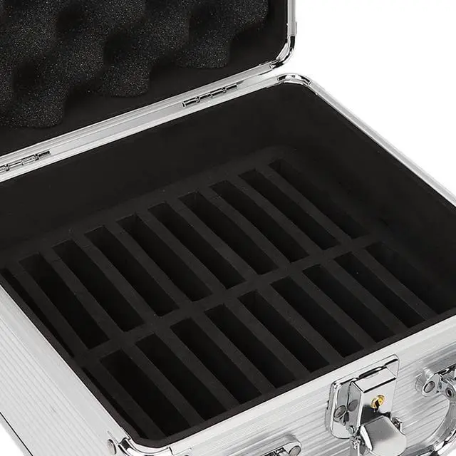 Alt view image 4 of 5 - GOWENIC 20 Bays 2.5in Hard Drive Storage Box with Safety Lock 2 Keys ABS Handle Shockproof Hard Drive Case with Cushioning Pad and Handle, Suitable for 2.5in Hard Drives