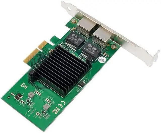 Alt view image 5 of 5 - HINYSENO 2 Port RJ-45 10/100/1000Mbps PCI-Express x 4 Gigabit Ethernet Server Adapter Dual-Port Network Interface Controller Card for Intel 82576 Chipset, Compare to Intel 82576