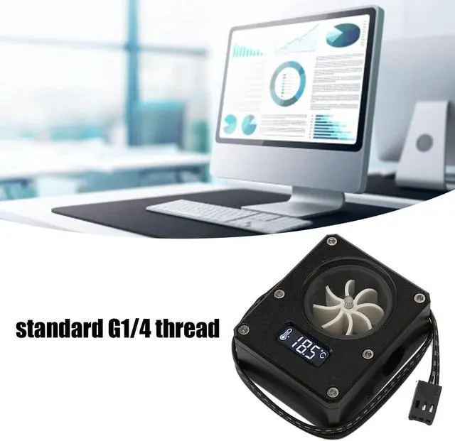Alt view image 4 of 5 - PC Water Cooling Meter, 12V 3pin G1/4 Thread Acrylic Rustproof Computer Meter Indicator for PC Computer Water Cooling System(Black)