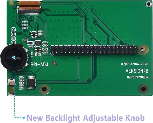 Alt view image 2 of 5 - iUniker 3.5 Inch Touchscreen for Raspberry Pi Zero With Backlight Knob - 60+ FPS, 480x320 Resolution, High Speed Screen for Pi Zero W 2/W/1.3