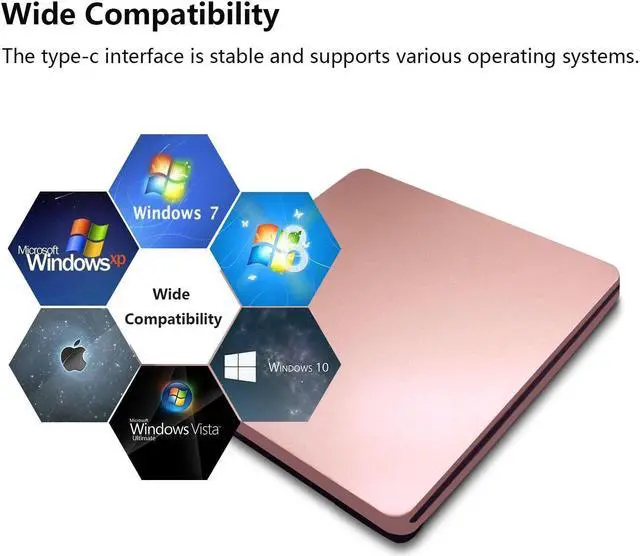 Alt view image 3 of 5 - External DVD DriveUSB 3.0 Portable CD/DVD +/-RW Drive/DVD Player for PC Computer USB-C/Type-c Slim DVD/CD ROM Rewriter Burner Compatible with The Latest MacBook pro/MacBook/dell Laptop etc