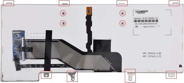 Alt view image 3 of 5 - SUNMALL Replacement Keyboard with Backlit Compatible with Dell Latitude E5420 E5430 E6220 E6320 E6330 E6420 E6430 E6440 Series US Layout Black (Without Pointer Stick)