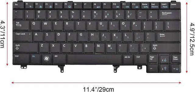 Alt view image 4 of 5 - SUNMALL Replacement Keyboard with Backlit Compatible with Dell Latitude E5420 E5430 E6220 E6320 E6330 E6420 E6430 E6440 Series US Layout Black (Without Pointer Stick)