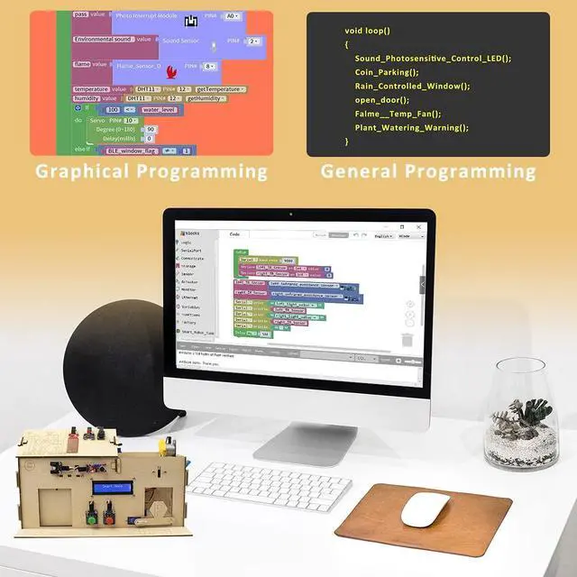 Alt view image 5 of 5 - LAFVIN Smart Home IoT Learning kit DIY Electronics STEM Educational Set Support Graphical Programming Compatible with Arduino IDE with Tutorial